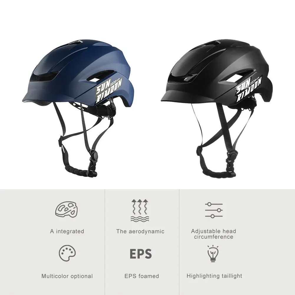 Bicycle Helmet With Tailight One-piece Integrally-molded Breathable Bike Helmet Shock Absorption EPS Foamed Cycling Helmet