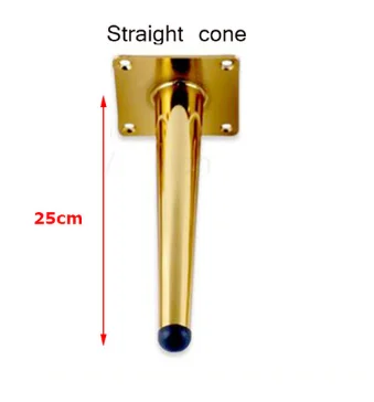 4pcs Metal Furniture legs Straight Cone And Oblique Cone Table Leg Sofa Chair Leg coffee tables Furniture fittings,15/20/25/30CM gold straight 25cm