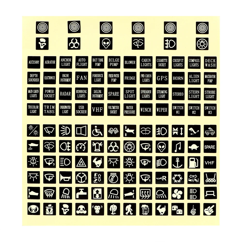 

PVC Luminous Car Sticker Circuit Panel Decal Rocker Switch Label Truck Instrument Decoration