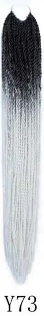 Qphair Ombre Сенегальские вьющиеся волосы крючком косы 24 дюйма 30 корней/упаковка синтетические плетеные волосы для женщин черные кроличьи волосы - Цвет: y73