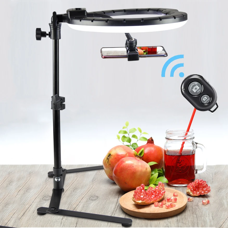 

26CM Photography Lighting Phone Ringlight Tripod Stand Photo Led Selfie Bluetooth Fill Ring Light Lamp TikTok Youtube Live COOK