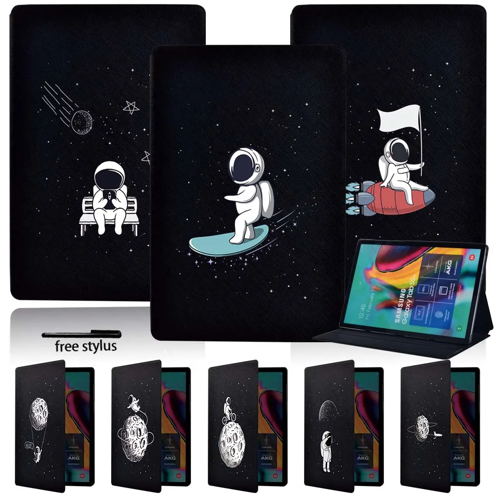 

Stand Leather Tablet Case for Samsung Galaxy Tab A A6 7.0 9.7 10.1 10.5/E 9.6"/Tab S5e 10.5 Inch Leather Cover Case+Pen