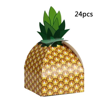 

24pcs Pineapple Box Candy Gift Box Bag Luau Tropical Hawaiian Theme Party Favor Paper