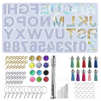

1 Set Crystal Epoxy Resin Mold Alphabet Letter Number Pendants Casting Silicone Mould DIY Crafts Jewelry Keychain Making Tools