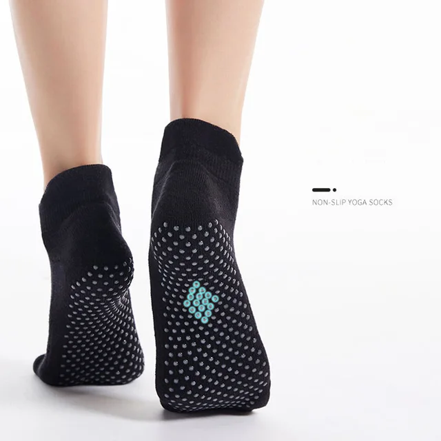 Non Slip Grip Yoga Socks Anti-Skid Slipper Barre Socks Sticky Socks for Yoga Pilates Barre Home Workout Sports 4