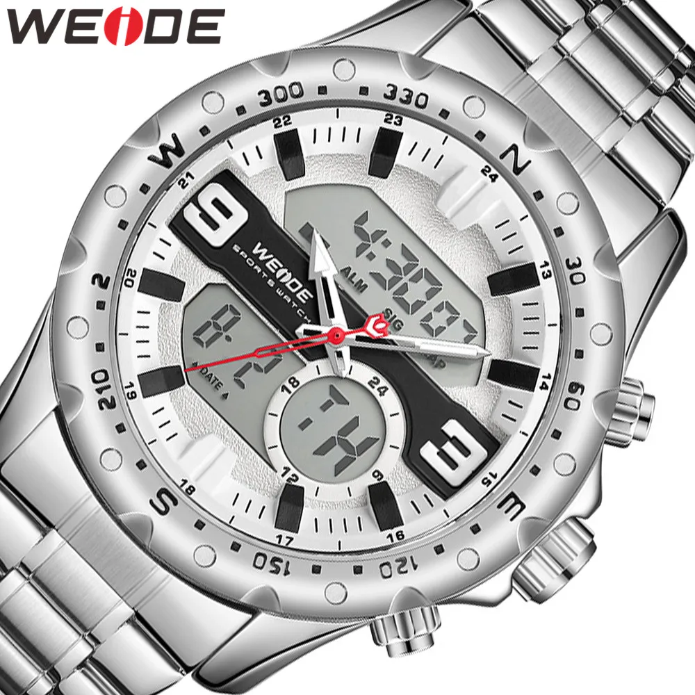 WEIDE мужские часы повседневные спортивные кварцевые ЖК-цифровые часы-Хронометр