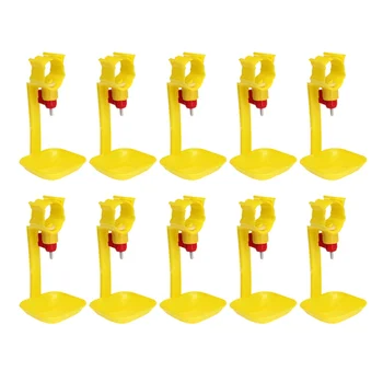 

10PCS Chicken Waterer Poultry Drinking Equipment Automatic Integrated Chicken Waterer Nipple Type Chick Water Fountains for Chic