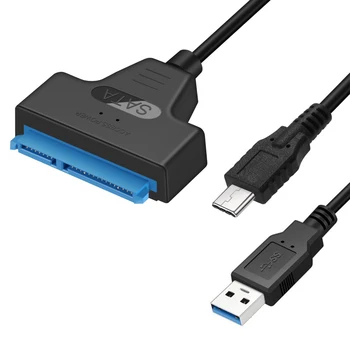 

Type-c USB SATA 3 Cable Sata To USB 3.0 Adapter UP To 6 Gbps Support 2.5Inch External SSD HDD Hard Drive 22 Pin Sata III 7+15pin
