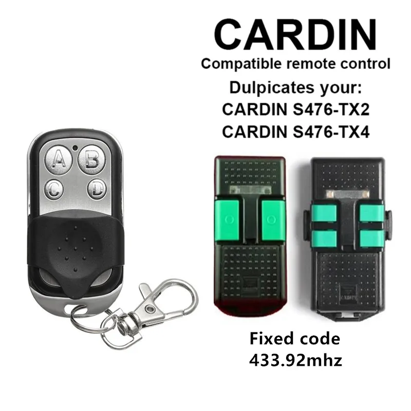 

CARDIN S476 TX2 S476 TX4 garage door remote control 433.92mhz fixed code for gate