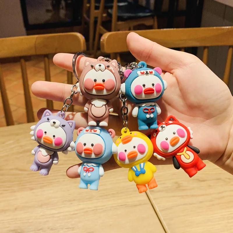 

Cartoon lovely hyaluronic acid duck key chain creative duck key chain men's and women's car bags pendant accessories key chain