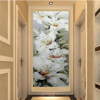 

DIY 5D Diamond Painting Cross Stitch White lily Handmade Rhinestones mosaic full square Diamond Embroidery flowers Patterns G139