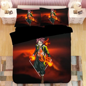 

FAIRY TAIL Bed Linen Cartoon Anime Duvet Covers Pillowcases Kids Anime Comforter Bedding Sets Bed Linens Bedclothes Bed Set 02