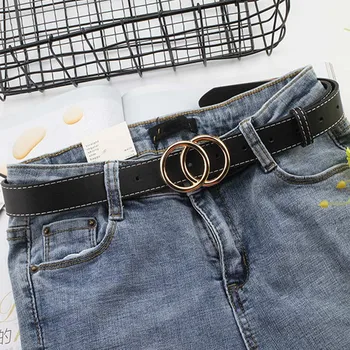 

Black leather belts for women luxury brand silver gold buckle woman belt for jeans girls fashion ceinture femme 2019 waistband