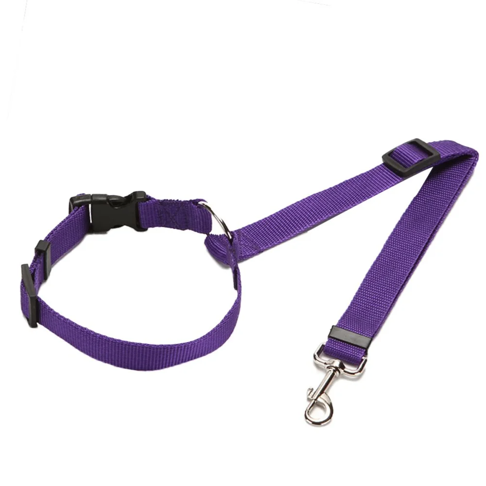 purple Защитная веревка для домашних собак, кольцо для собак, автомобильный ремень для сидения на заднем сиденье, Тяговый ремень, профессиональная Мода - Цвет: purple
