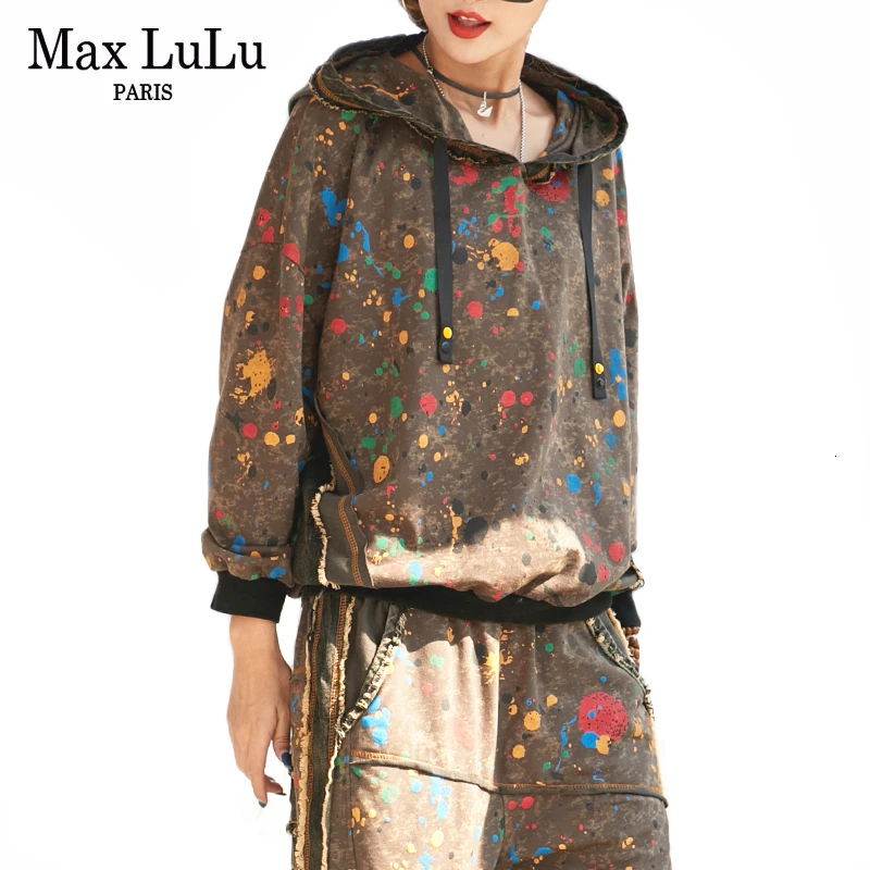 Max LuLu 2020 модные корейские женские панковские топы и брюки комплекты из двух