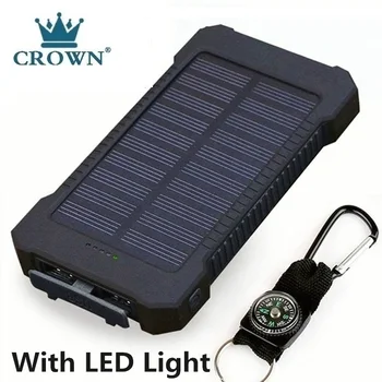 ソーラー電源銀行防水30000 2600mahのソーラー充電器のusbポート外部充電器powerbank xiaomi 5 4sスマートフォンledライト