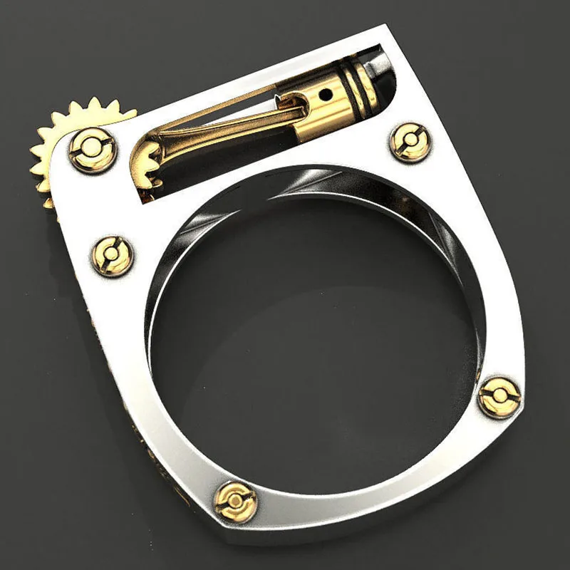 Хип-хоп механическое зубчатое колесо мужское кольцо серебряного цвета Панк обручальное кольцо кольца для женщин современные свадебные украшения Z5T292