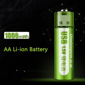 

1pc 1.5V 1800mWh/1200mAh AA Rechargeable Battery USB Charging Li-ion Rechargeable Bateria for Camera Flashlight Toy Car Battery