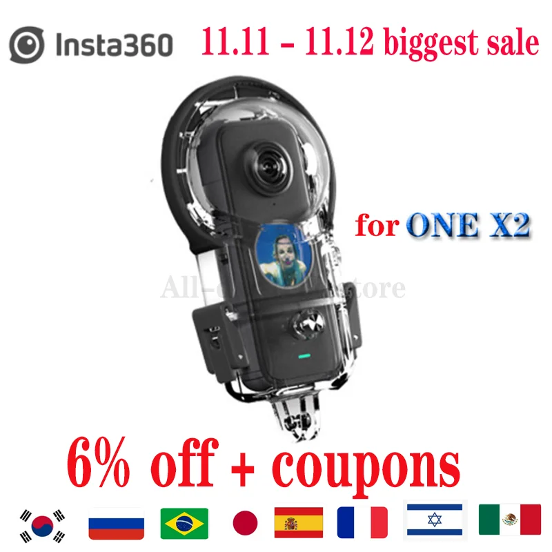 Insta360 One X/One X2 Dive Case for Insta 360 ONE X Waterproof or Diving 30M Depth action Camera Accessories | Электроника