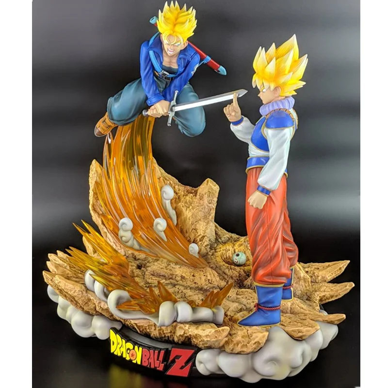 Dragon Ball Z Saiyan Statue Torankusu trunks VS Son Goku GK полноразмерная портретная резиновая фигурка героя Коллекционная модель игрушки Q978