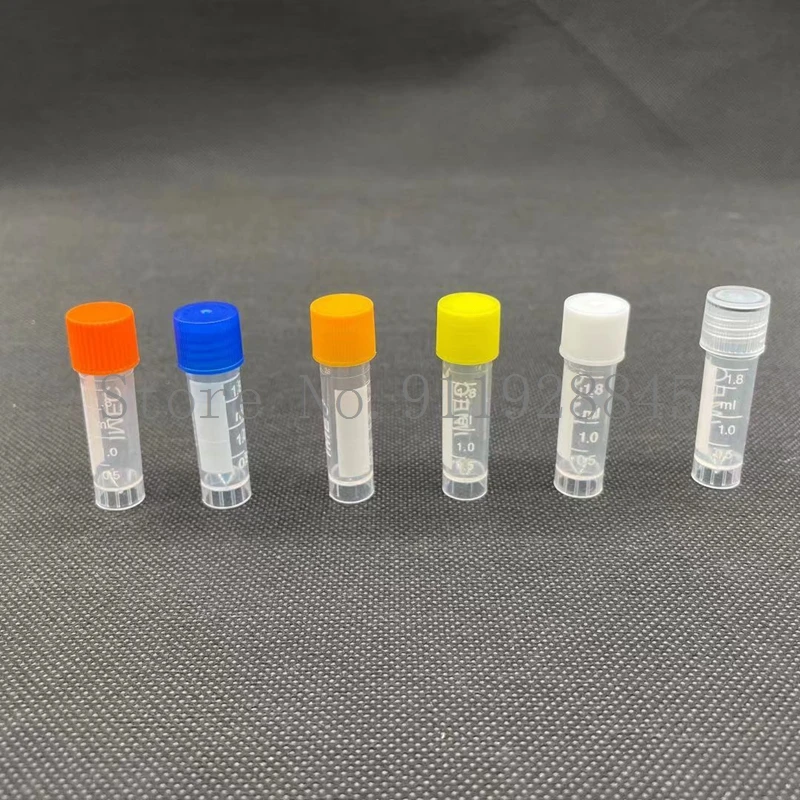 50pcs 1.8ml graduated Lab Using Plastic Sample Cryovial Freezing Tube With Silicone Gasket