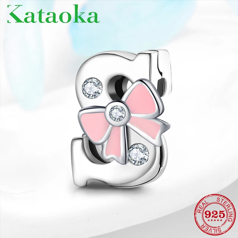 New Arrival 100% 925 Sterling Silver Dazzling CZ Letter Alphabet S beads Fit Original reflexions Clip Charm Bracelet Jewelry | Украшения и