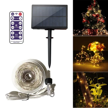 

Home Waterproof With Remote Control LED String Lights Patio Adjustable Brightness Multifunctional Outdoor Garden Solar Powered