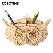 Robotime DIY フクロウボックス収納ボックス 3D 木製パズルのおもちゃ組立モデルデスクデコレーションのおもちゃ子供 TG405(China)