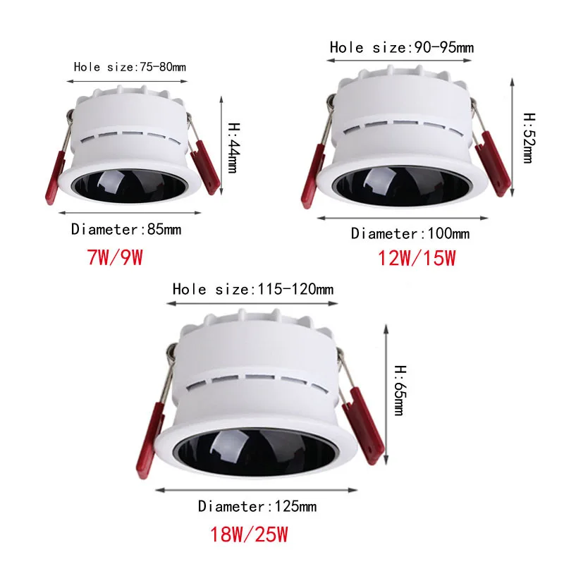 teto ajustável recessed led para baixo luz led teto spotlight pic