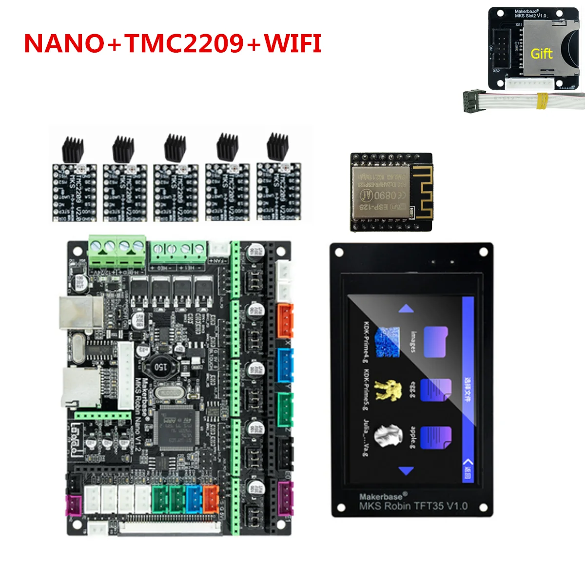 Makerbase MKS Robin Nano 32 битная плата управления 3D принтер DIY детали TFT3.5 сенсорный экран wifi