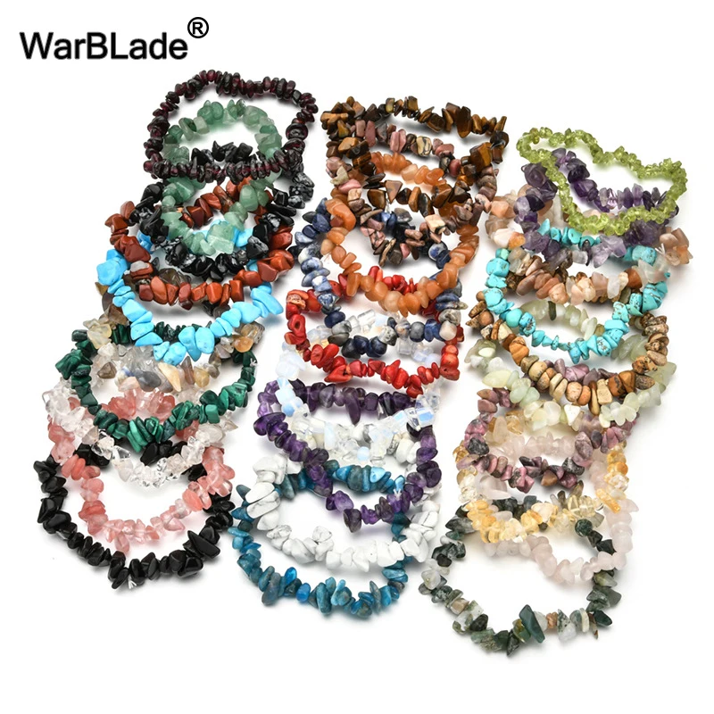 Natural Gem Stone Bracelet Amethyst Irregular Stretch Chip beads Nuggets Quartz Bracelets Bangles Crystal Wristband For Women