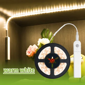 

LED Kitchen Cabinet Light Strip 1M 2M 3M With Wireless PIR Motion Sensor LED Waterproof Lamp Tape LED Stairs Wardrobe Bed Lights