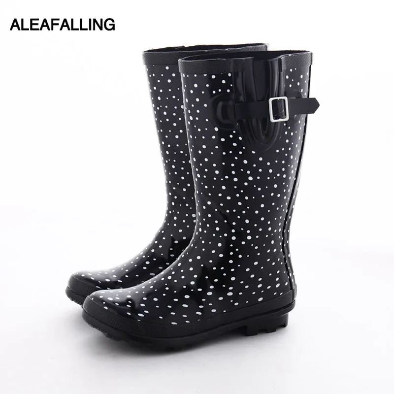 Aleafling Botas de lluvia de Pvc para mujer, zapatos planos impermeables  con hebilla de goma y agua, de alto grado, W217| | - AliExpress
