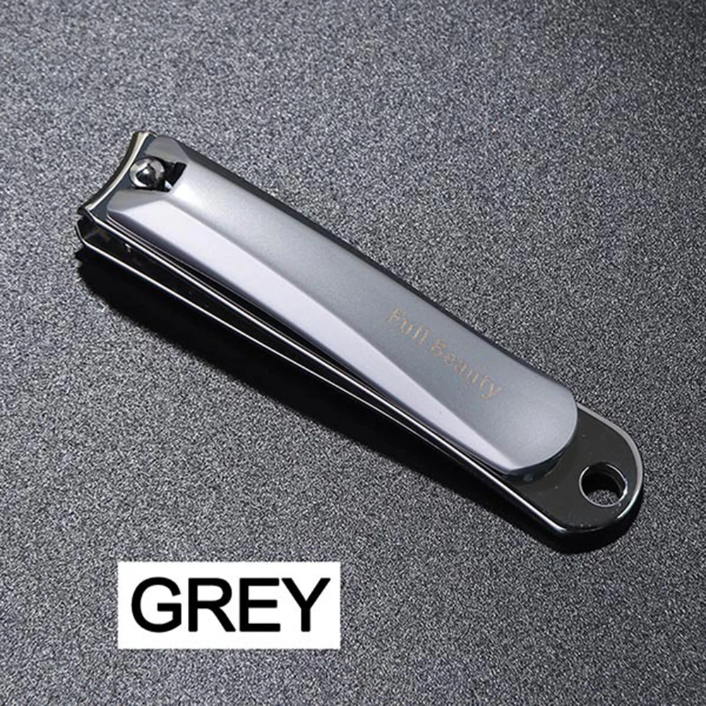grey Профессиональные кусачки для ногтей, розовый, золотистый, серебристый, коричневый триммер с пилочкой для ногтей, педикюр, уход за пальцами, инструменты для ногтей obcinaczki - Цвет: grey