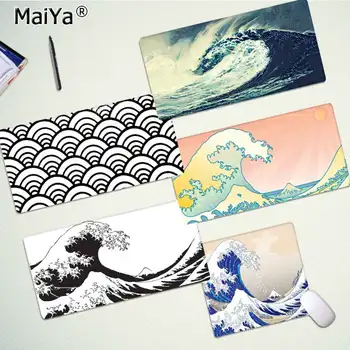 

Maiya Waves Drawing Art Locking Edge Mouse Pad Game Speed/Control Version Large Gaming Mouse Pad