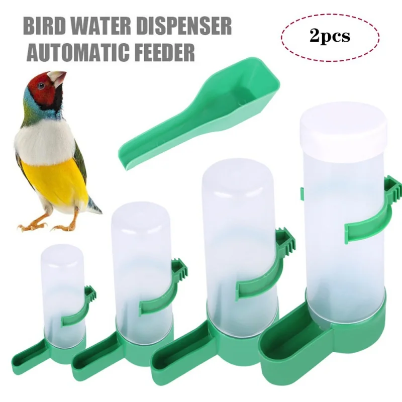 2PCS Bird Water Drinker Feeder Waterer with Clip Pet Bird Supplies