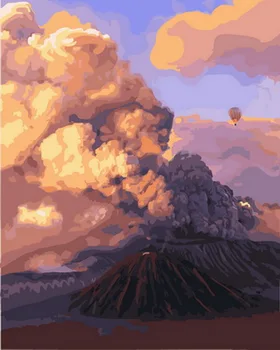 

Unframe diy picture oil painting by numbers paint by number for home decor canvas painting 5065cm volcanic