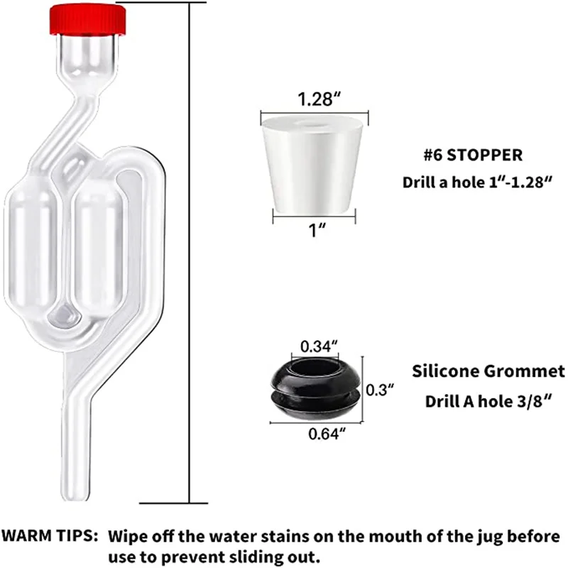 Airlock Stopper S-Shape Homebrew Bubble Carboys Fermenter Seal Valve Food Grade Grommets Wine Making Plastic Airlock