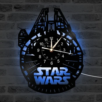 

Vinyl Record Wall Clock 12-Inch Quartz Clock | Handmade Home Decor Ideal Gifts for Star Wars Fans |Living Room Study Wall Clock.