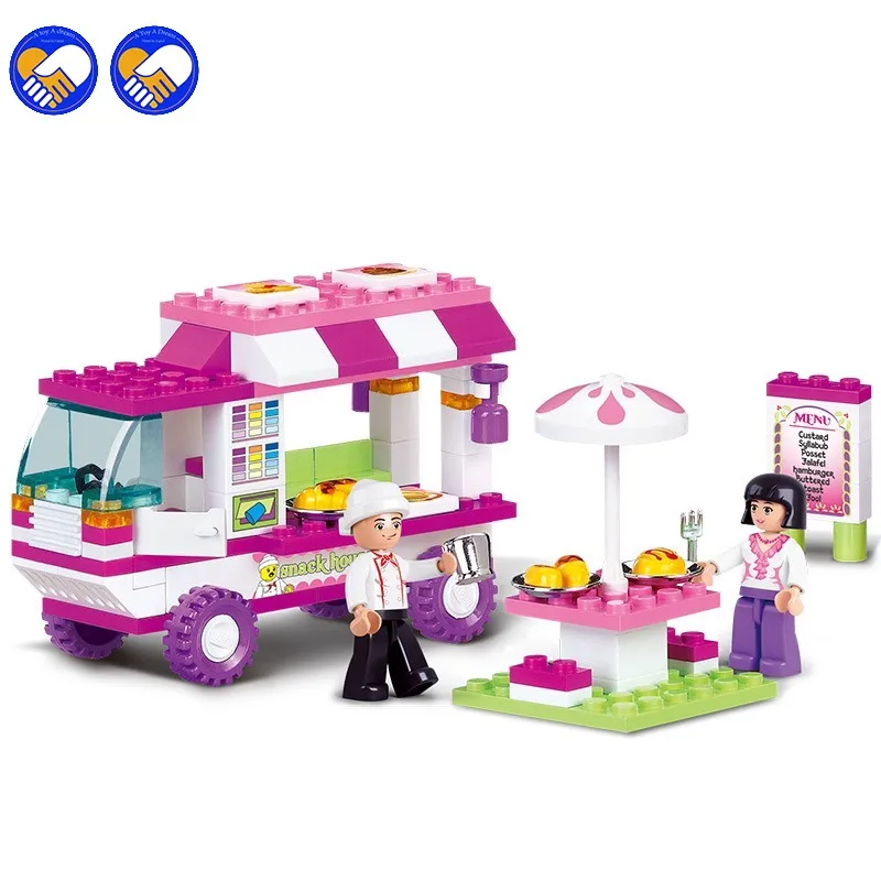 

Girl Compatible Legoinglys Friends Snack Car Delivery Car Compatibie Building Blocks Toy Kit Diy Educational Toys For Children