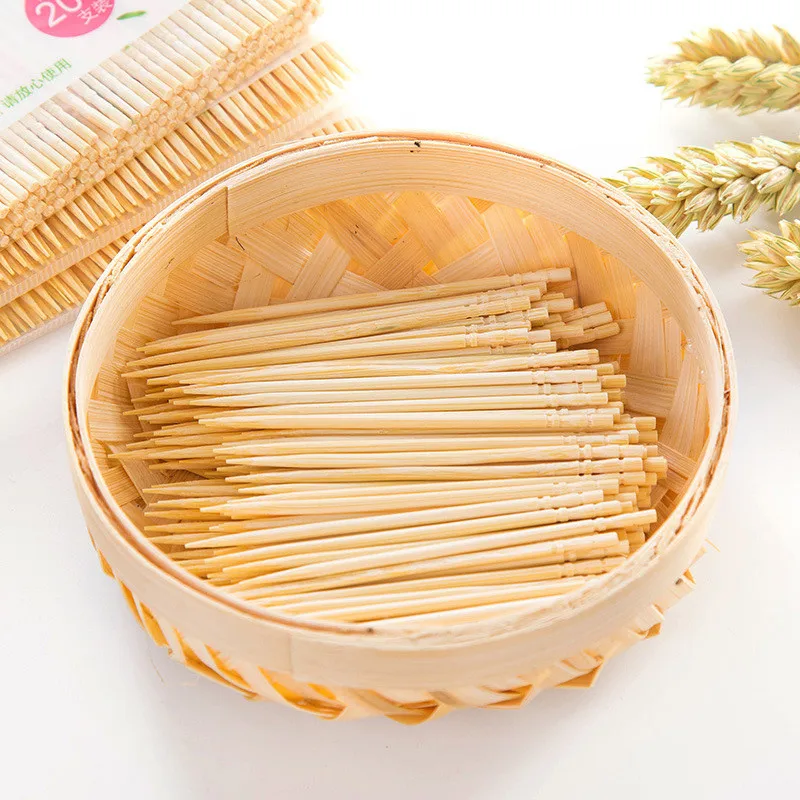 200PCs 6.5cm Disposable Wood Tandenstokers Bamboo Toothpick  Tableware For Home Restaurant Hotel Зубочистки Диспенсер Vajilla