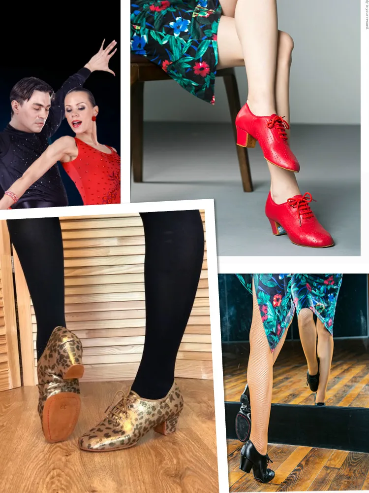 Tanie Rozszczepione podeszwy na średnim obcasie damskie Tango taniec flamenco buty nauczycielskie buty dziewczęce Waltz Tango Foxtrot szybki krok buty do tańca