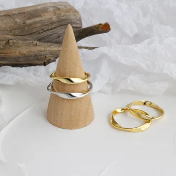 

JDJF251 Minimalist Mobius twist Silver 18K Gold platinum Filled 925 Sterling Silver index finger Ring Friendship Jewelry Gift
