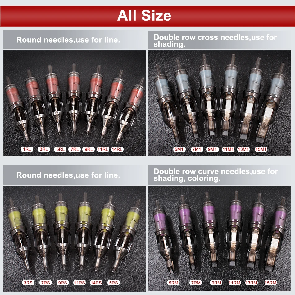 Tattoo Needles Disposable Semi-Permanent Makeup Eyebrow Needle Cartridge For Tattoo Machine Device Rotary Gun Body Art Supplies Tattoo Needles Disposable Semi-Permanent Makeup Eyebrow Needle Cartridge For Tattoo Machine Device Rotary Gun Body Art Supplies