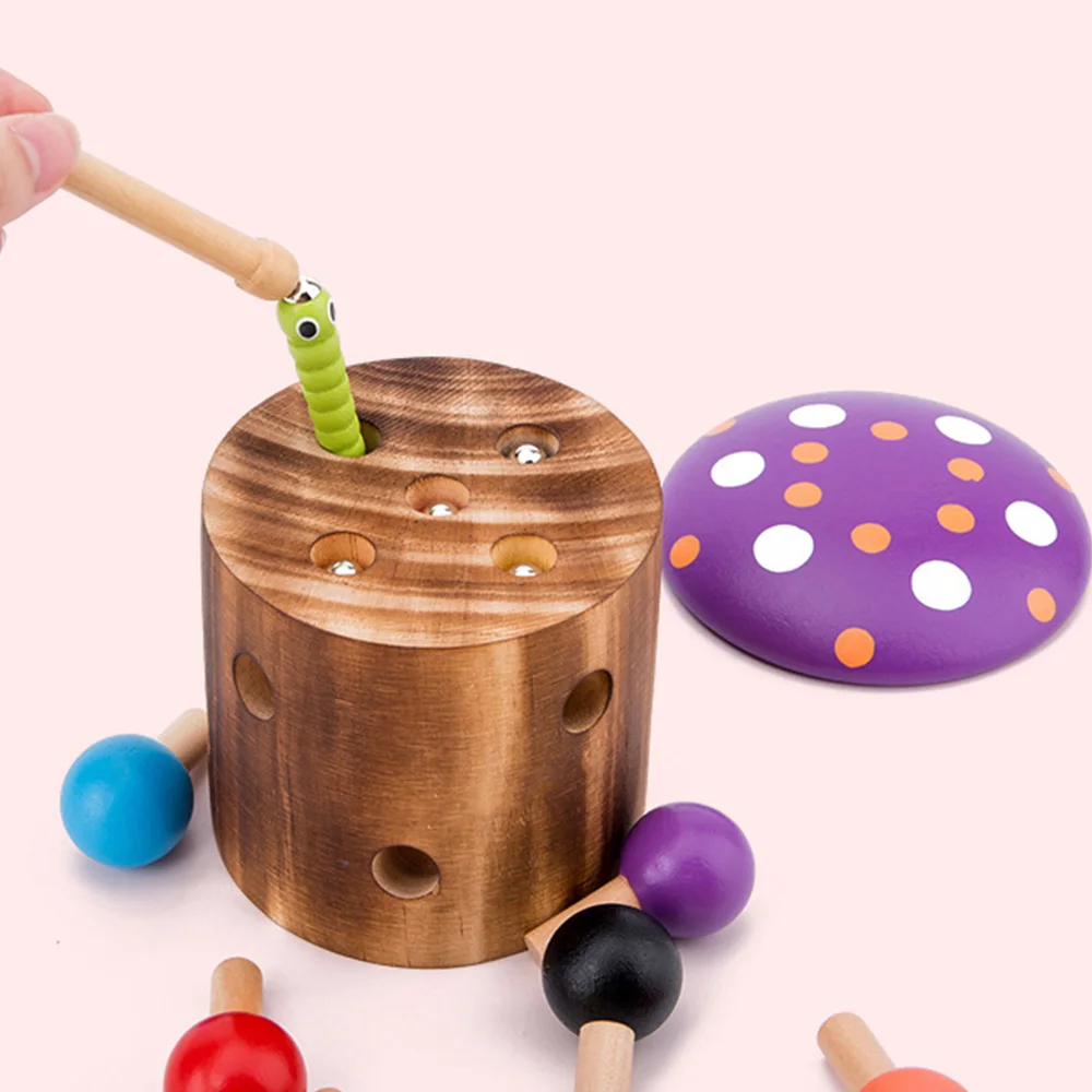  Baby Wooden Toys Early Childhood Educational Toys 3D Puzzle Catch Worm Game Color Cognitive Montess - 4000196234442