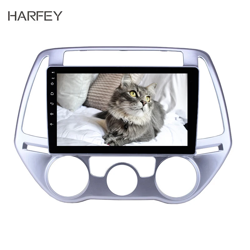 Harfey 9 дюймов HD сенсорный экран Android 8,1 gps навигация радио для hyundai i20 Руководство A/C 2012- Поддержка резервного копирования камеры Carplay