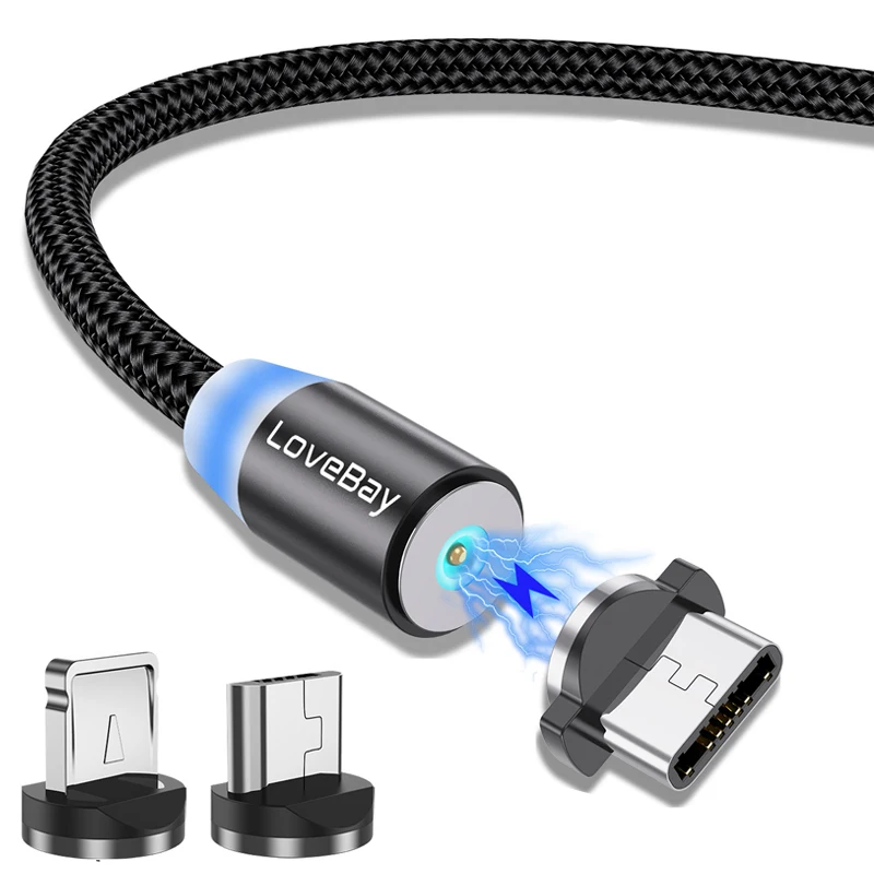 Магнитный USB C кабель Lovebay для быстрой зарядки iPhone 12 Xiaomi Samsung TYPE Micro | Мобильные