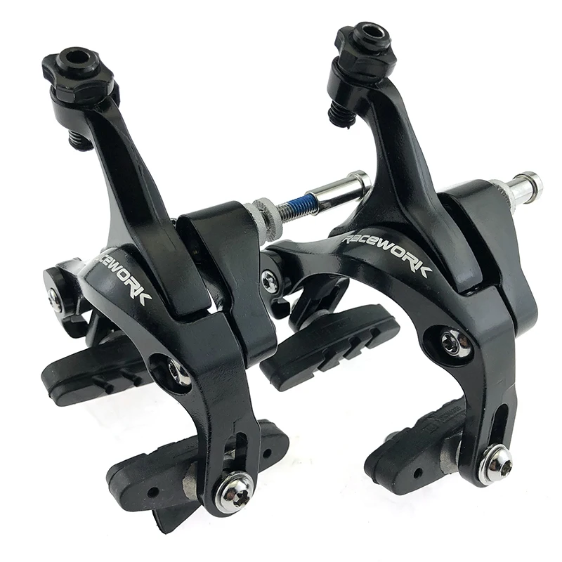 RACEWORK Bicycle Double Pivot Caliper Linear Pull Type Road Bike Brake Racing Aluminum Side Pull C Type Caliper Front and Rear