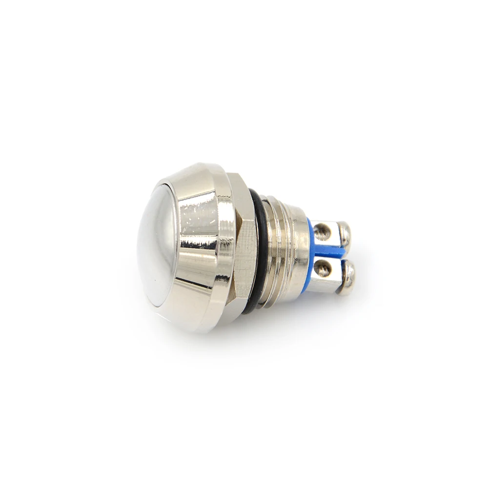 2018 New 12mm Metal Push Botton Waterproof Nickel Plated Brass Domed Button Switches 1NO Momentary Reset Screw Terminal | Обустройство