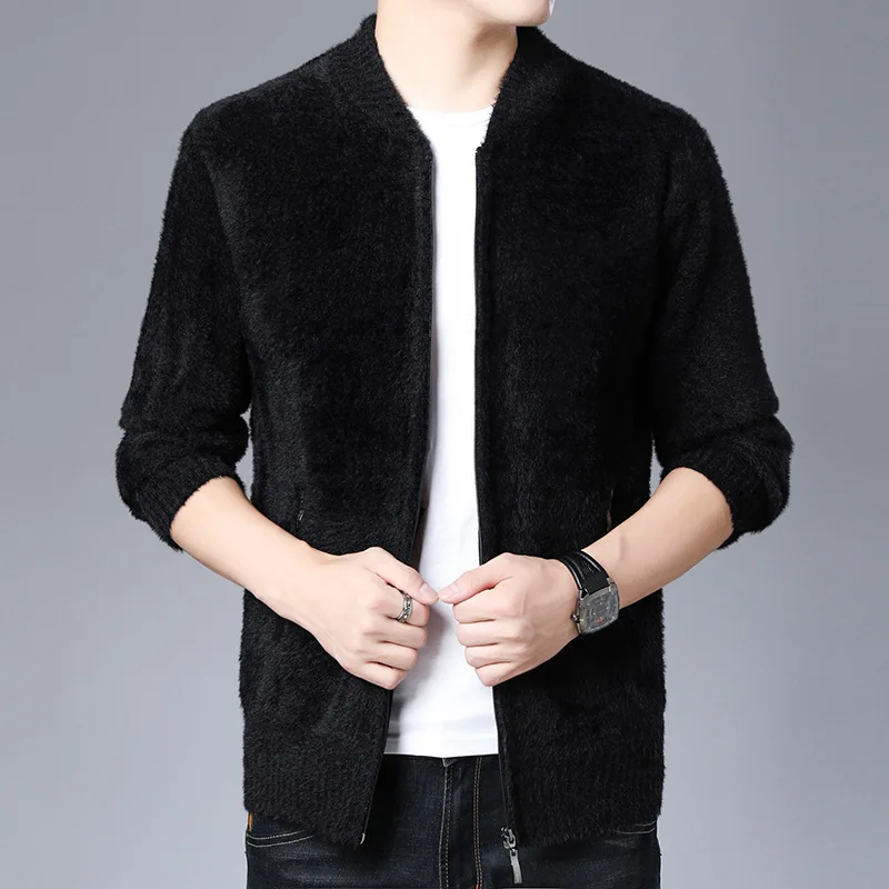 Mens Jackets and Coats2019 Winter New Mink Velvet Jacket Men's Baseball Collar Fashion Casual Jacket Short Men Clothes